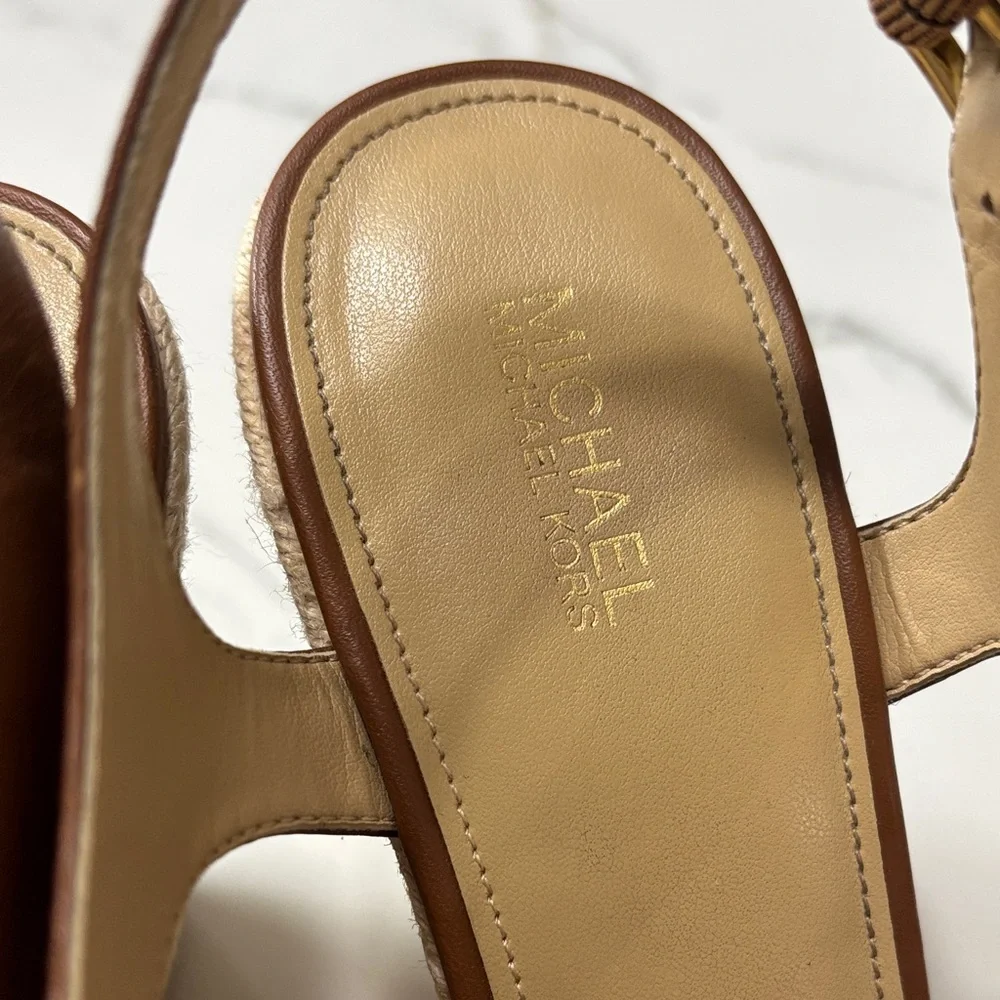 Michael Kors Tan Wedge Sandals